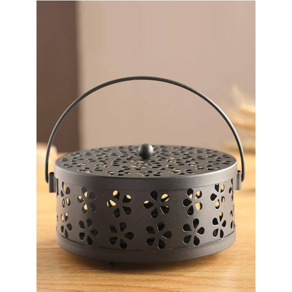 Mosquito-Repellent Fireproof Mosquito-Repellent Household with Cover Wrought Iron Sandalwood Mosquito Incense Burner