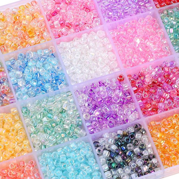 Environ 840 pièces Premium 4mm fantaisie teint noyau Triangle perles de rocaille en verre perles en vrac pour bricolage à la main matériel de bijoux en perles