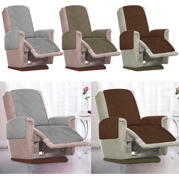 Recliner Chair Cover Slipcover for Armchairs Washable Sofa Couch with Adjustable Elastic Strap Furniture Protector for Room