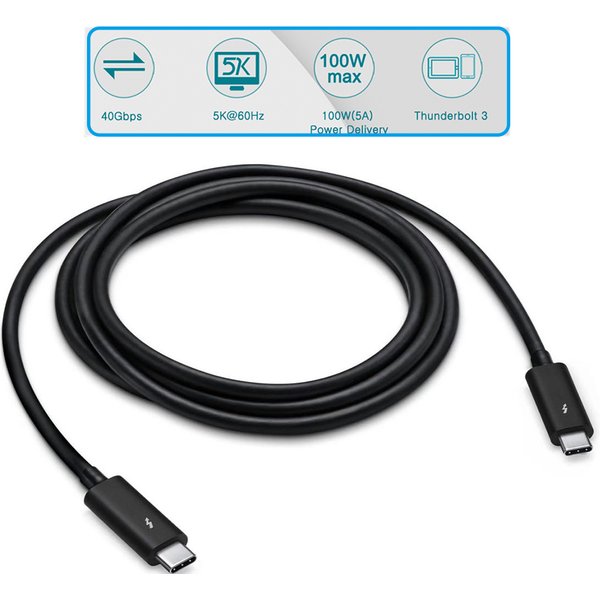 Thunderbolt 3 kabel 2M 1,5 M Aktive Thunderbolt 3 kabel 40Gbps 100W PD lade 5K auflösungen für Apple Macbook Pro Mac mini