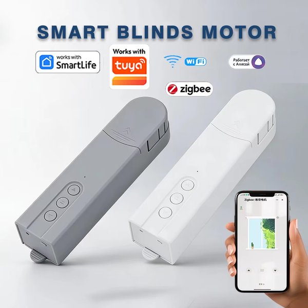 Moteur intelligent WiFi pour stores, rideaux électriques Zigbee avec télécommande RF, contrôle via l'application Tuya, compatible Alexa, Google Assistant, Alice