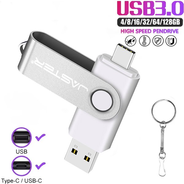 Hochgeschwindigkeits-USB-Typ-C-USB-Stick 128GB Gratis Schlüsselanhänger Pendrive 64GB Orange 2-in-1 USB-Stick 32GB 16GB Business Mini