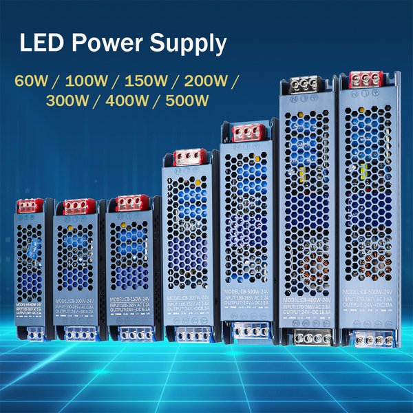 12V 24V LED-Netzteil AC zu DC Transformator 200W 500W Superdünner Konverter für LED-Streifen Glühbirnen LED-Treiber