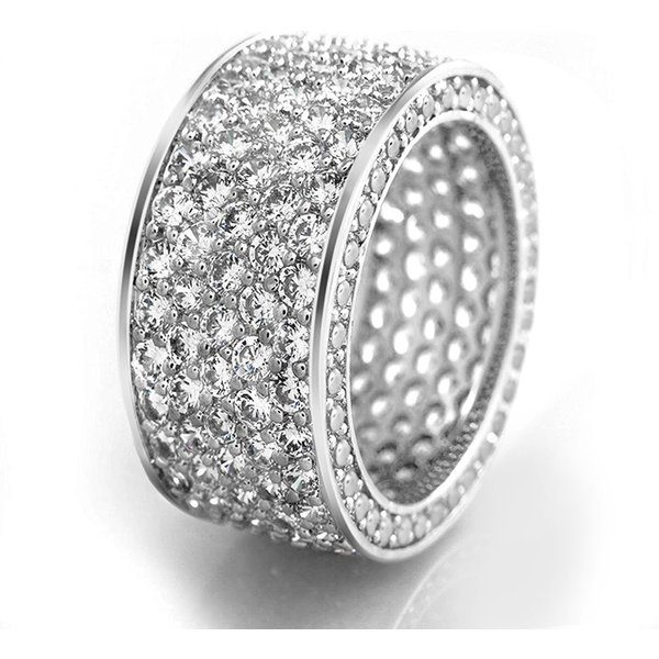 Huitan – bagues de mariage éternité pour femmes, couleur argent/or, larges bagues CZ, accessoires de proposition de fiançailles, bijoux intemporels