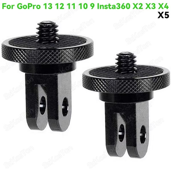 Adapter statywu z gwintem 1/4 cala, obrotowy uchwyt 360 stopni do Go Pro 13 12 11 10 9 Insta 360 X5 X4 DJI OSMO 360, akcesoria do kamer