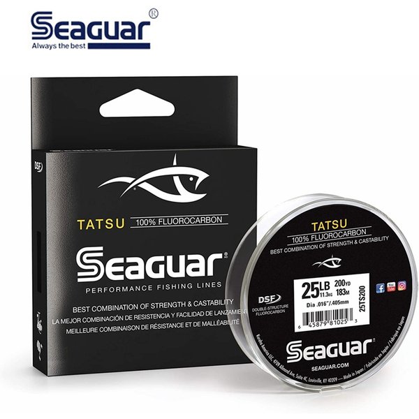 Ligne de pêche originale Seaguar TATSU 100% FLUOROCARBONE, ligne en carbone japonaise, 183m/914m 4LB/6LB/8LB/10LB/12LB/15LB/20LB/22LB/25LB
