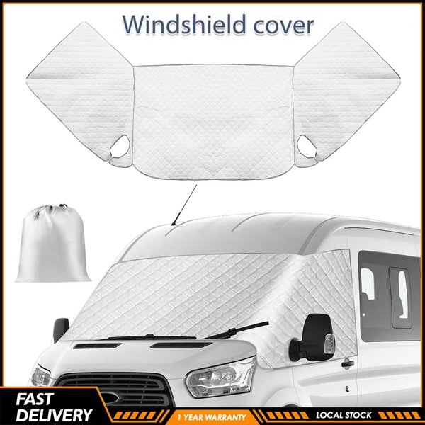 Nouvelle version améliorée : pare-soleil thermique pour pare-brise avant, film occultant noir pour Fiat Ducato, Citroën Jumper, Peugeot Boxer 2006-2022, housse de pare-brise anti-neige, pare-soleil,