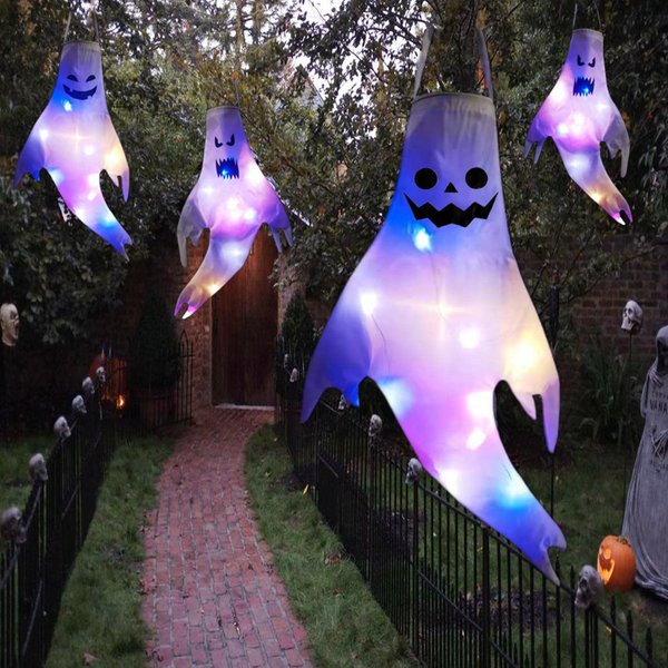 Große LED Halloween Outdoor Licht hängen Geist Halloween Party verkleiden glühende gruselige Lampe Horror Requisiten Home Bar Dekoration