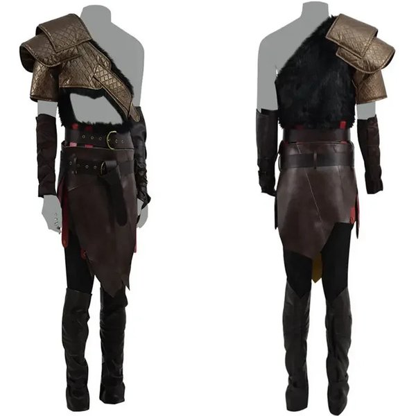 Jeu de haute qualité dieu de la guerre Kratos Cosplay Costume Halloween mâle bataille ensemble Cosplay Kratos Aldult carnaval fête Costume ukh