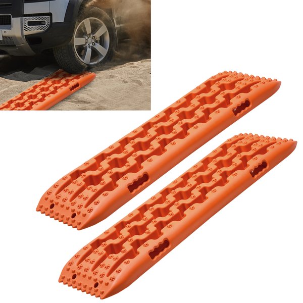 2-teilige Rettungs-Traktionsbretter, Offroad-Reifenleitern für Schlamm, Sand und Schnee, strapazierfähige rutschfeste Zahnmatte für SUV, LKW, 4x4, Wohnmobil, tragbare Notfall-Rettungsleiter für Auto,