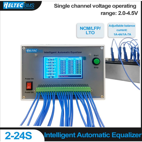 Heltec 2~24S 4A/7A Intelligentes Batterieausgleichsinstrument für NCM/LFP/LTO/2V-4.5V Nennspannungsbatterien