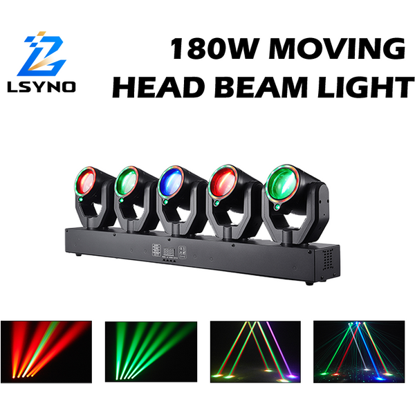 Projecteur à tête mobile 180W DMX512, contrôle sonore, rotation, DJ, éclairage de scène RGBW pour mariage, club, événement, bar