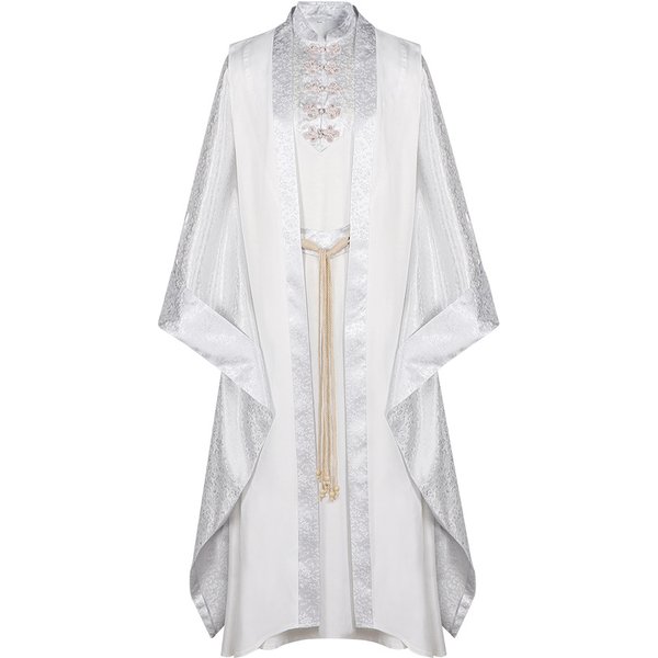Costume de cosplay de Saruman pour homme, robe blanche, déguisement pour homme, fête d'Halloween, carnaval, tenue de Saruman