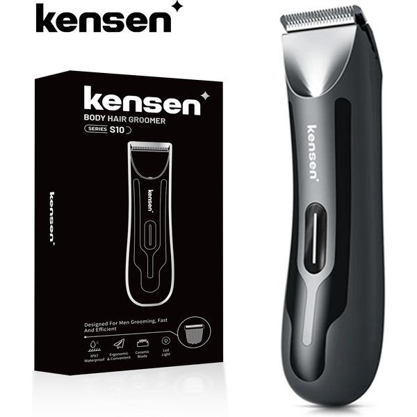 Kensen S10 tondeuse électrique à l'aine pour hommes toiletteur corporel pubien tondeuse à cheveux étanche lame en céramique remplaçable rasoir à barbe