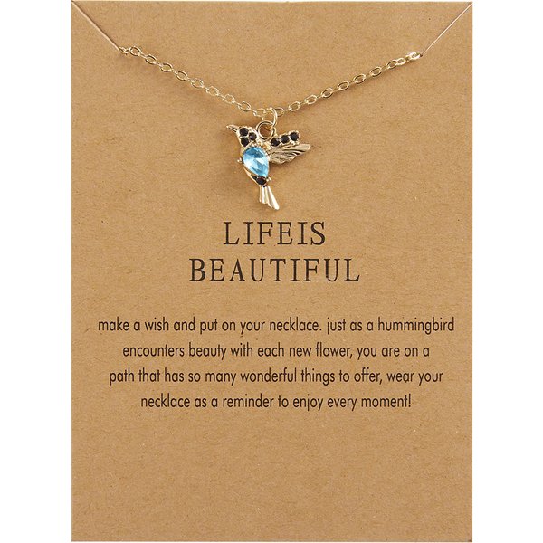 Collier colibri en cristal pour femmes, bijoux à la mode, chaîne élégante de couleur or, pendentif oiseaux animaux, ras du cou, nouvelle collection