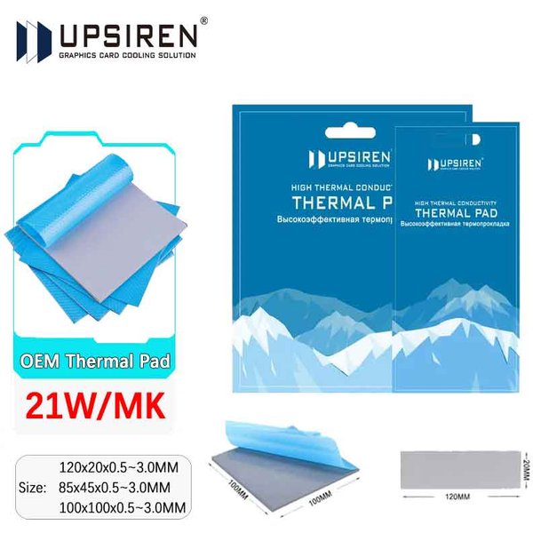 Upsiren 21W/mk 0,75/1,25/1,75mm GPU CPU Kühlkörper Kühl Leitfähiges Silikon Pad Hochwertiges Original Authentisches Wärmeleitpad