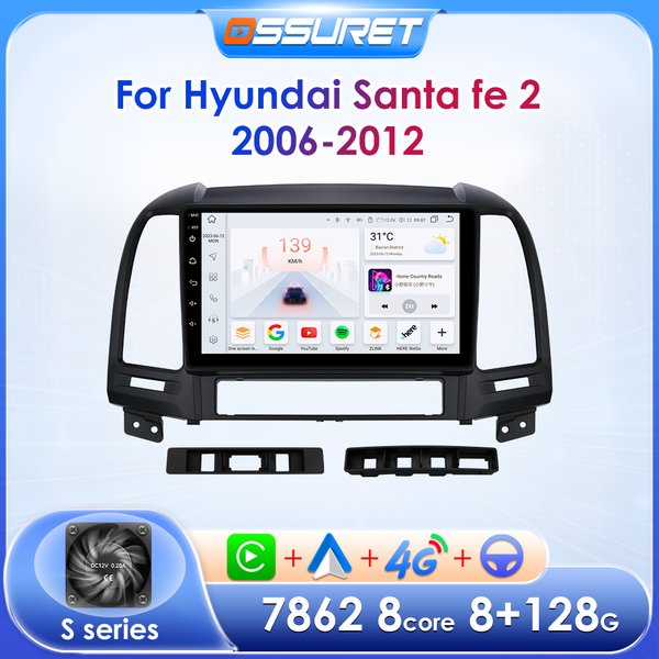 Android Autoradio Stereo für Hyundai Santa Fe 2 2006-2012 Auto Multi midia Video Player 2din Head Unit Carplay DSP Navi GPS