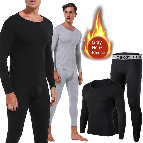 Long Johns Thermal Underwear for Men Fleece Lined Base Layer Set for Cold Weather