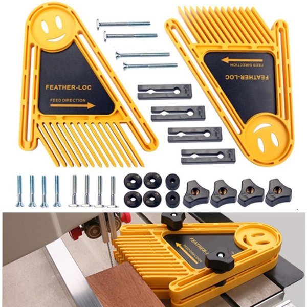 2er-Pack True Flex Featherboard Double Feather Loc Board, verstellbarer Sicherheits-Tischkreissägen-Schubblock für Werkbänke