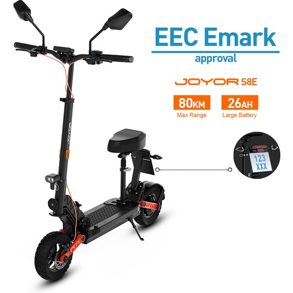 JOYOR S8E Elektroroller 10-Zoll-Reifen Erwachsenen E-Scooter 45km/h Max. Geschwindigkeit City E-Roller