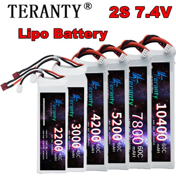 TERANTY 2S Lipo batterie 7.4V 1500/2200/2700/3000/3300/4200/5200/6000/6800/7800/8800/10400mAh pour modèle RC jouets avion bateau voiture