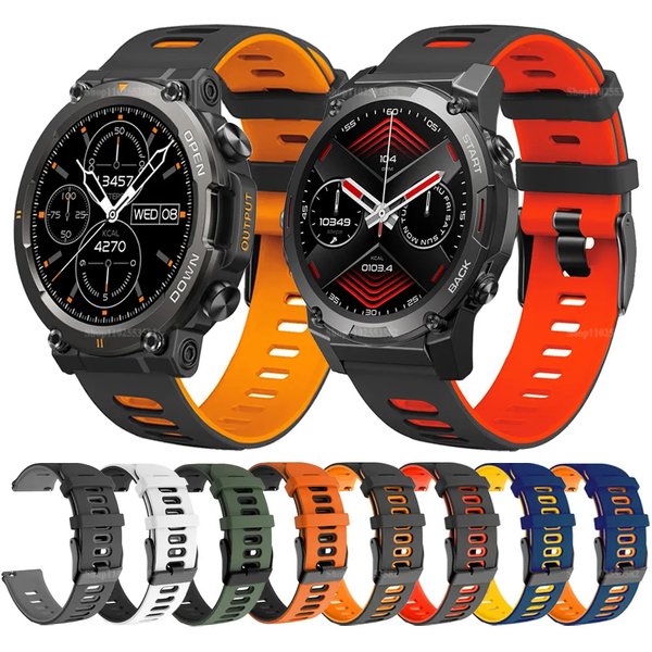 22MM Sports Silicone Watch Strap For Zeblaze Vibe 7 Pro Stratos 2 3 Btalk 2 Band Smartwatch Belt For Zeblaze Swim GPS Bracelets