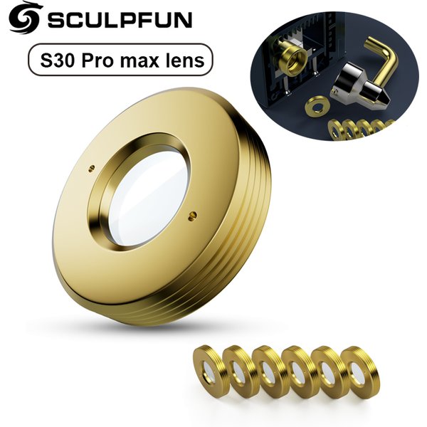 SCULPFUN 6PCS Standard Lens for S30/S30 Pro/S30 Pro Max Laser Len Reinforced Surface Anti-oil&Anti-smoke HighTransparent