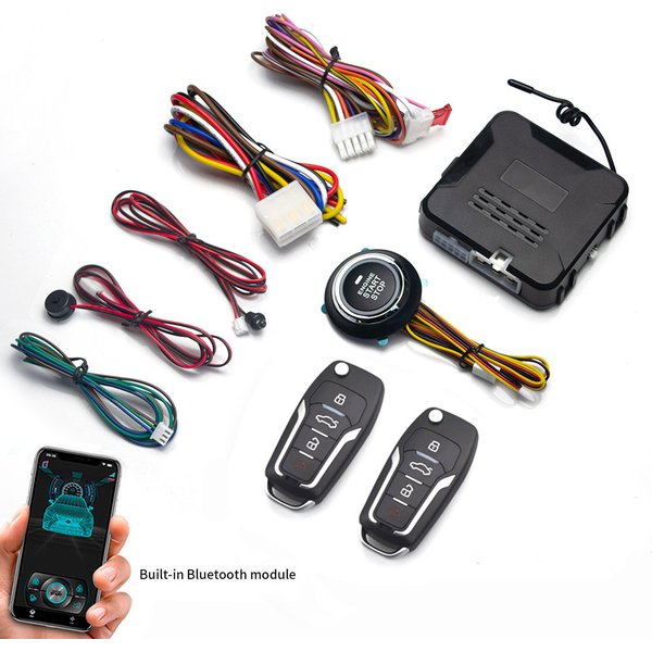 12V Car Alarm Universal Auto Start Stop System Remote Mobile Bluetooth App Control Engine Ignition Autostart Kit Push Accessory