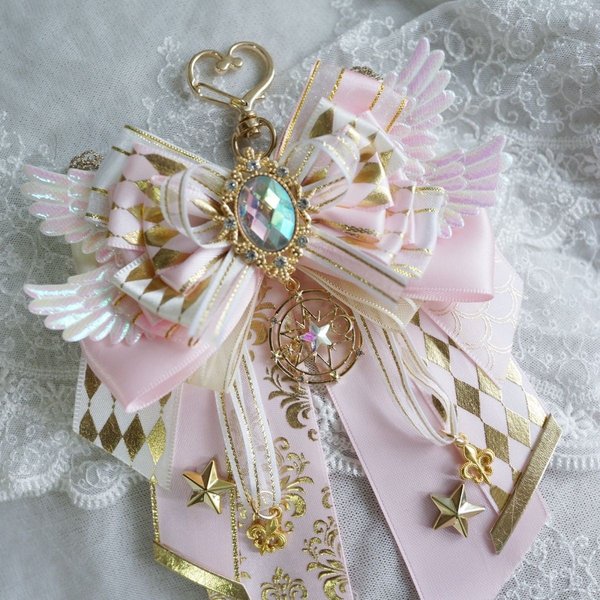 Luxury Anime Cosplay Crafts Bow Ribbon Ita Bag Carat Rod Accessories Lolita Backpack Decoration