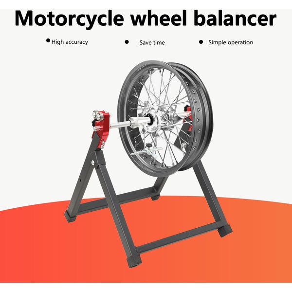 Motorcycle Wheel Balancer Truing Stand Steel High Stability Foldable Portable For 5-Inch Width X 23-Inch Diameter Fits Most Motorcycle Wheels