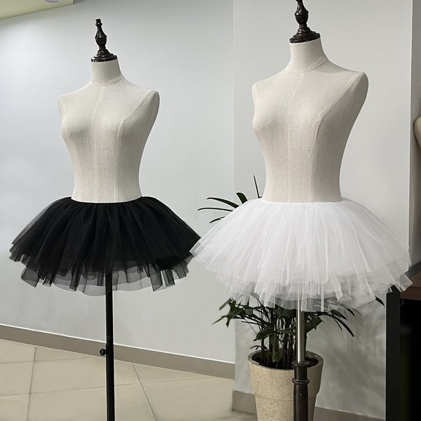 Sous-jupe Lolita en Tulle bouffant blanc et noir pour femmes, robe de bal Cosplay pour enfants, jupons de mariée désossés, robe Tutu