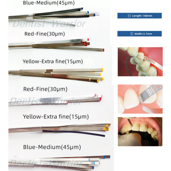 Bâton de polissage dentaire en acier inoxydable, bande de polissage, surface de ponçage, scie à dents, blanchiment des dents, bande IPR, 10 pièces
