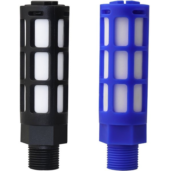 10 Stück pneumatischer Kunststoff-Auspuffschalldämpfer, schallabsorbierender Filter mit Schnellverschluss für Sprühpumpe, 1/8, 1/4, 3/8, 1/2 Außengewinde