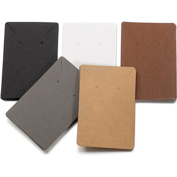 Carte en papier kraft pour emballage de bijoux, carte d'étiquette de prix en carton pour boucles d'oreilles et colliers de la présidence, 5x5cm, 6x9cm, 50 pièces par lot