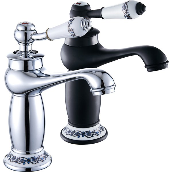 Luxury Basin Bath Faucet European Retro Single Handle Black Chrome for Cold and Hot Water Sink Mixer Tap Mixer