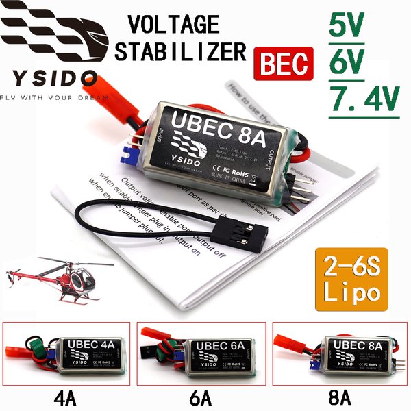 1/3/5 Stück YSIDO 8A 6A 4A UBEC Ausgang 5V/6V/7.4V BEC 2-6S Lipo Spannungsstabilisator für RC Flugzeuge FPV Drohnen Quadcopter