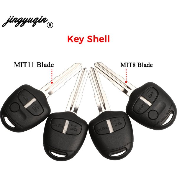 Jingyuqin-Coque de clé de voiture à distance, 2/3 boutons, pour Mitsubishi Lancer EX Evolution Grandis Outlander, lame Fob MIT8/MIT11