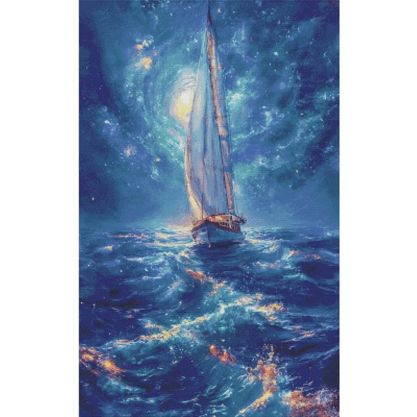 ZZ4941 - Voilier marin 14CT 16CT imprimé sur toile, kit de point de croix DIY, motif chinois, broderie maison, 89 couleurs