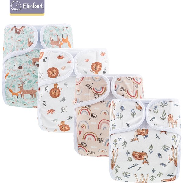 Elinfant 1 pièces ruban magique imperméable coton couche-culotte en tissu impression de mode pour 5-30 livres lavable réutilisable bébé couche-culotte en tissu