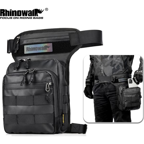 Rhinowalk taille jambe sac cuisse hanche BumBelt 3L grand sac de messager voyage cellule/téléphone portable sac à main Fanny Pack MotorDrop ceinture pochette