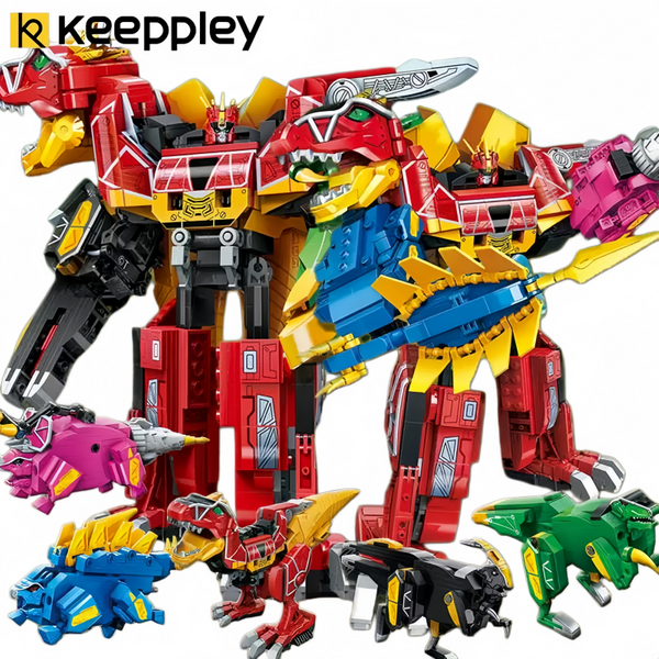 Keeppley Zyuden Sentai Kyoryuger Kyoryuzin Mecha Dinosaurier Baustein-Modell Ausstellungsstück Lernspielzeug für Kinder zum Zusammenbauen