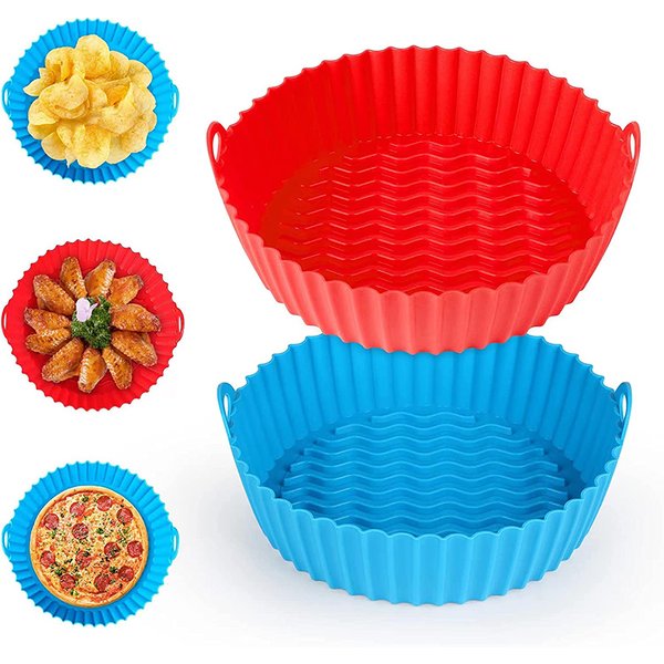 LMETJMA-Doublures de friteuse à air réutilisables en silicone, remplacement rond des doublures en papier parchemin, pot de friteuse à air JT121