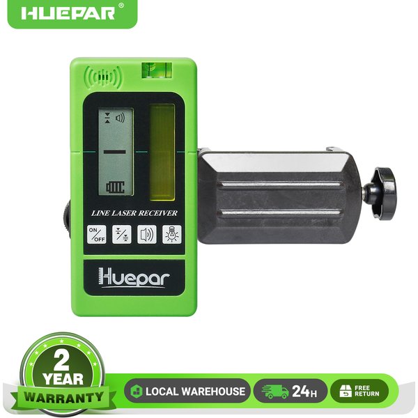 Récepteur de faisceau de niveau laser vert/rouge de détecteur laser LR-5RG de Huepar pour le niveau laser à nivellement automatique intérieur extérieur avec le mode d'impulsion
