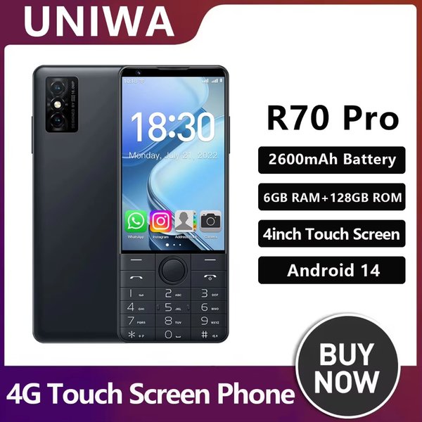 NOUVEAU DOOV R70 Pro 4G Téléphone intelligent avec clavier tactile Google Phone 4" IPS 6GB+128GB Android14 16mp 2600mAh Whatsapp Multi-langues Téléphone portable
