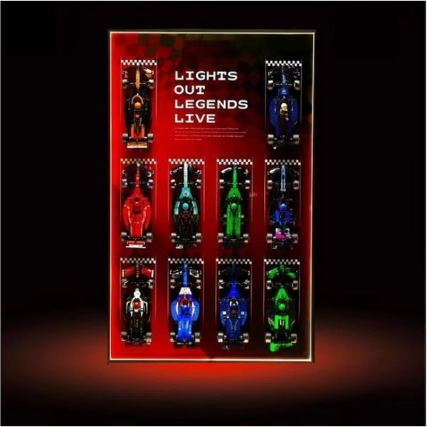 Suitable for lego 77242speed Racing series acrylic display box blind box 80x50cmx3cm Mirror surface display photo frame