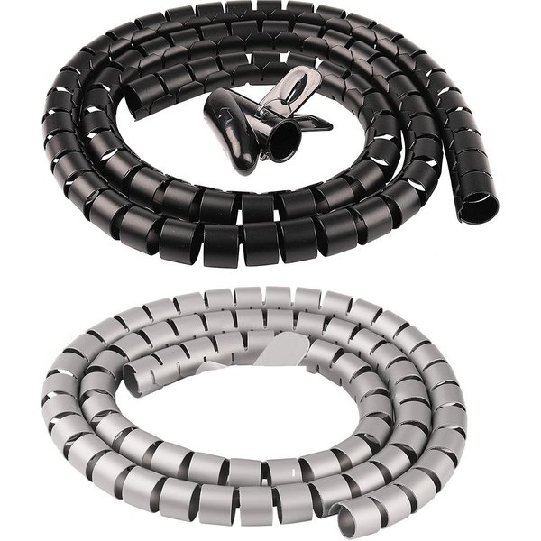 Protecteur de Câble en Spirale Flexible, réinitialisation de Tube de Protection, Outils de Gestion d'Évaluation, 2 Pièces