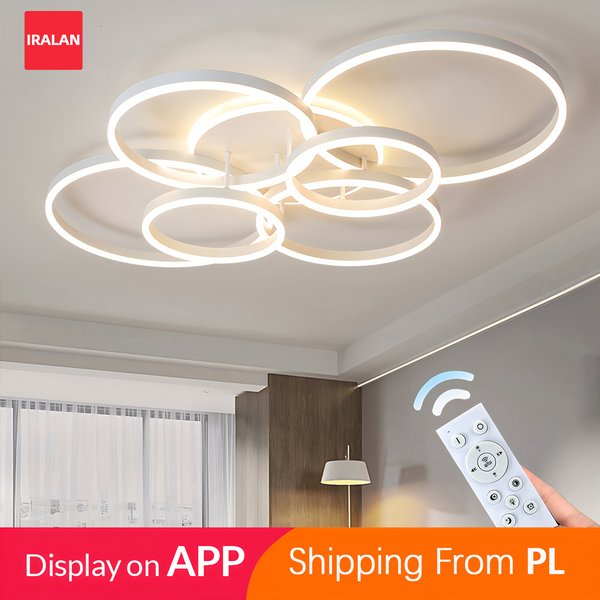 Minimalist Chandelier Ceiling Lights Home Decoration Ring Acrylic Ceiling Pendant Lamp Remote Control Dimming Timing Smart Ceiling Lamp