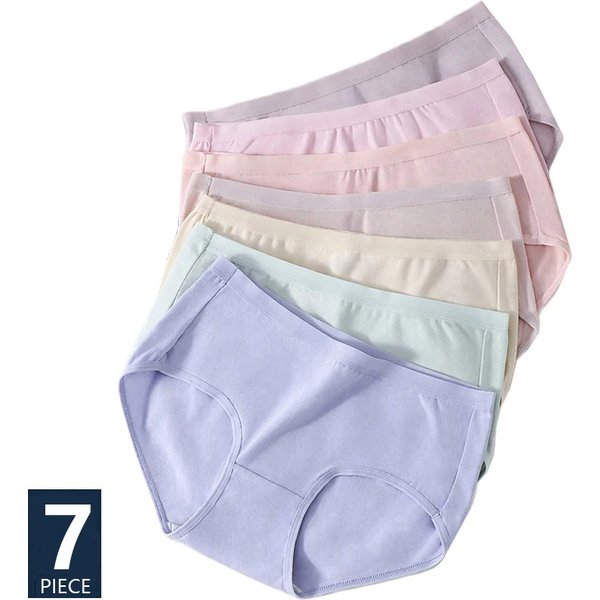 7 Teile/satz Baumwolle Höschen Frauen Atmungsaktive Unterwäsche Komfortable Mädchen Briefs Solide Panty Weiche Unterhose Weibliche Nahtlose Dessous