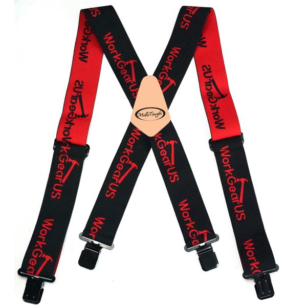 Bretelles pour homme MELOTOUGH, entièrement élastiques, 2 pouces de large, en forme de X, robustes, pour le travail, avec fixation pour ceinture porte-outils.