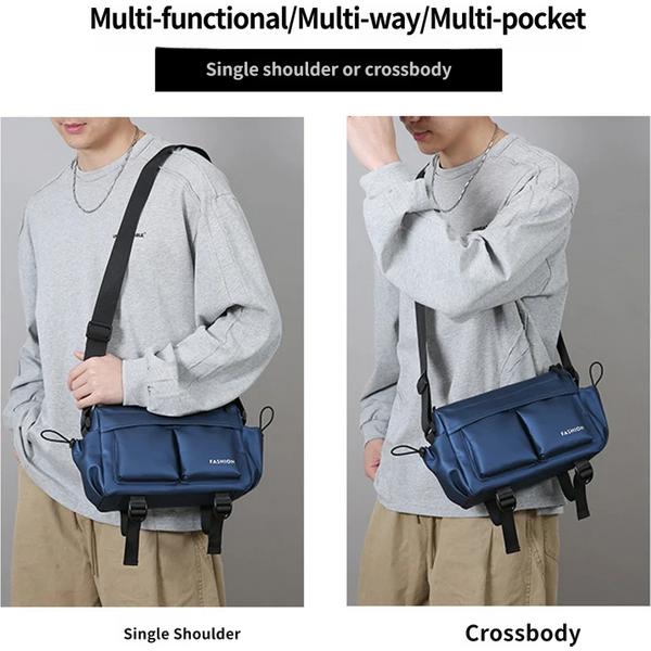 Herren-Messenger-Tasche, hochwertige, lässige Brusttasche, schlicht und vielseitig, große Kapazität, ideal für den Arbeitsweg.